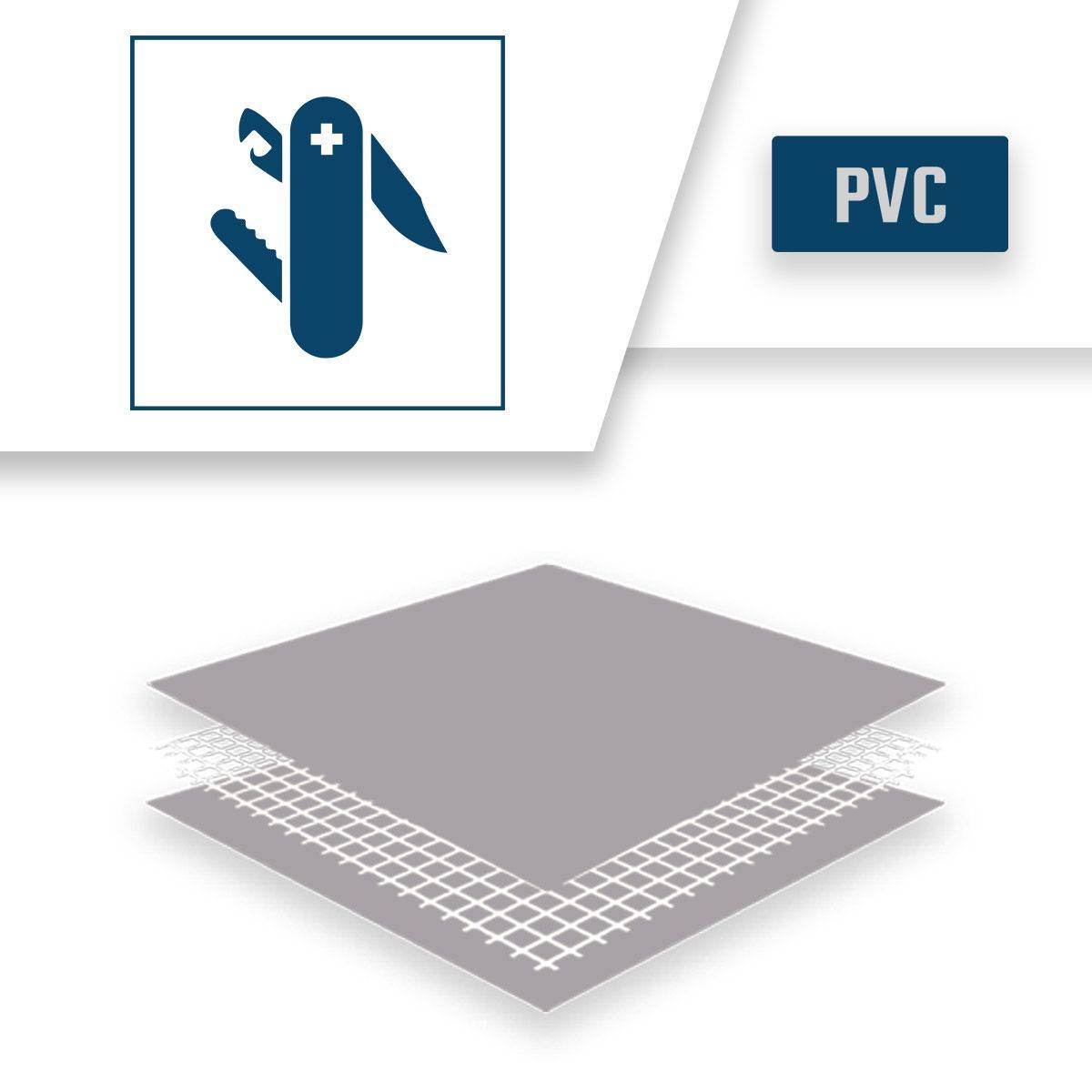 Bâche PVC 8x9 m Grise - Garantie 10 ans - XP640MU - Bâche de protection étanche - Résistance Anti-UV - Made in France TECPLAST - Imagen 4