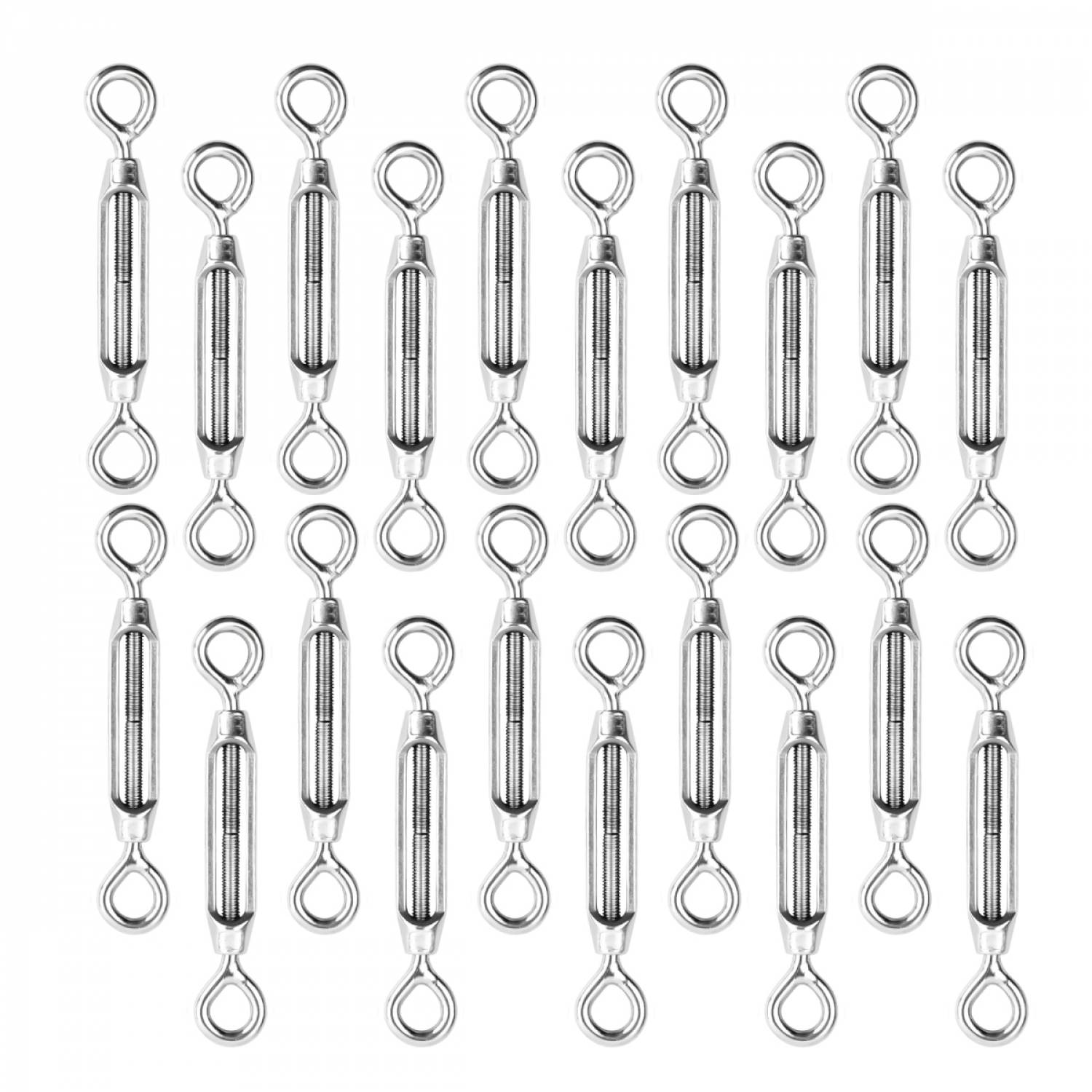 Linxor - Lot de 20 tendeurs de fil réglables en acier inoxydable - Double oeillets - M4 - Linxor - Imagen 1