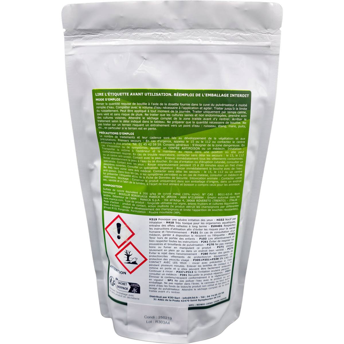 Solu'Bordelaise - Cloque du Pêcher - 500 g de Bouillie Bordelaise Non Colorée - Polyvalent - Sulfate de Cuivre 200 g/kg - Doseur Inclus - Image 6