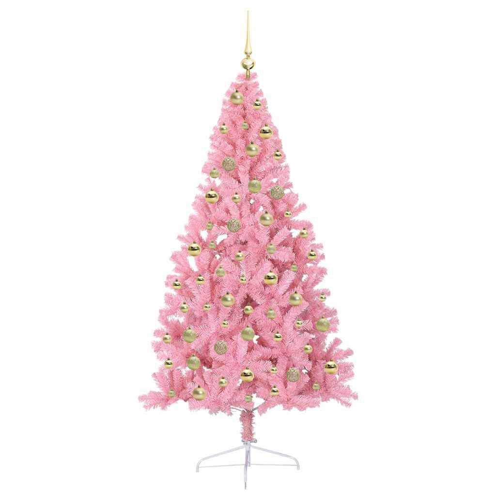 Vidaxl - Sapin de Noël artificiel pré-éclairé Rose 180 cm PVC vidaXL 3397080 - Image 5