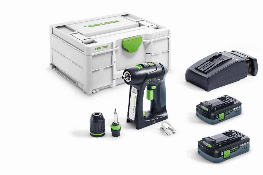 Perceuse-visseuse sans fil C 18 HPC 4,0 I-Plus - FESTOOL - avec 2 batteries 18V 4.0Ah - chargeur - Systainer - 576435 - Image 1