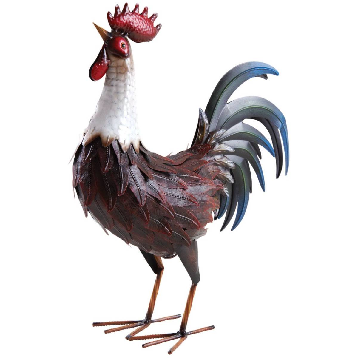 Aubry Gaspard - Coq métal laqué rouge et blanc - Imagen 1