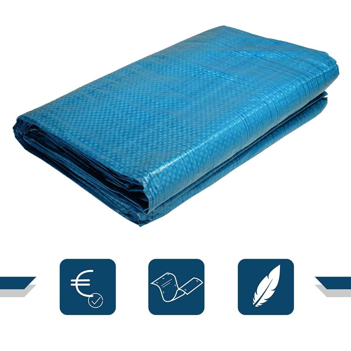 Bâche de Chantier 8x12 m EC80CH Bleue - Economique - Bâche de protection pour Travaux d'intérieur - Anti-poussière TECPLAST - Imagen 2