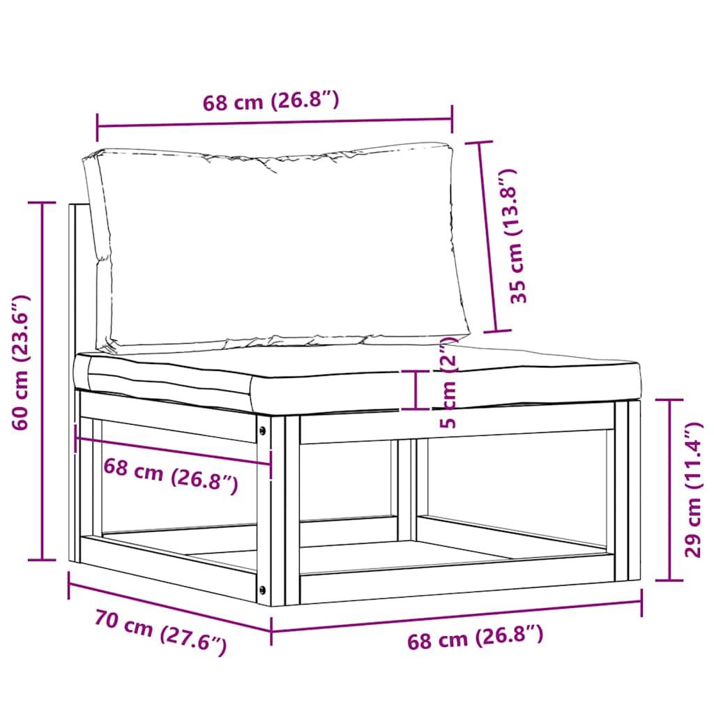 ComfortXL - Petit salon de jardin 2 pièces Bois d'Acacia Massif pour Balcon et Terrasse Blanc Cassé – ComfortXL Outdoor Living - Image 8