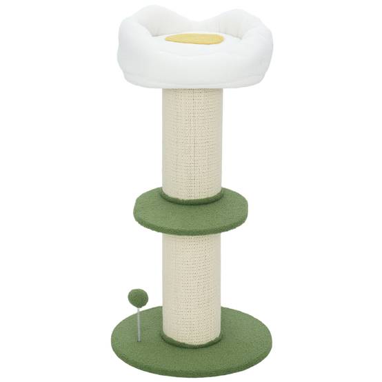 Arbre à chat Polaire teddy Pour chats Détente et grattage 92cm Vert - ComfortXL Outdoor Living - Image 2