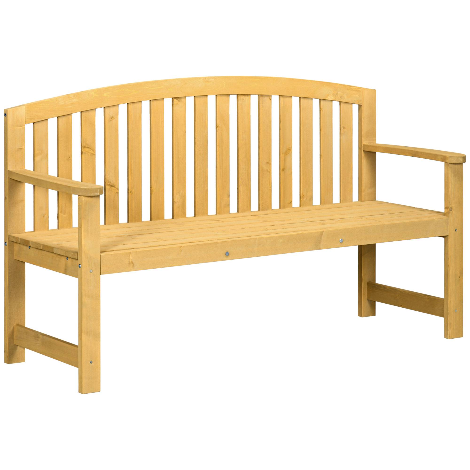 ComfortXL - Banc de jardin bois de sapin orange 143 x 51 x 85 cm 2 places extérieur dossier ergonomique charge 240 kg - Image 2