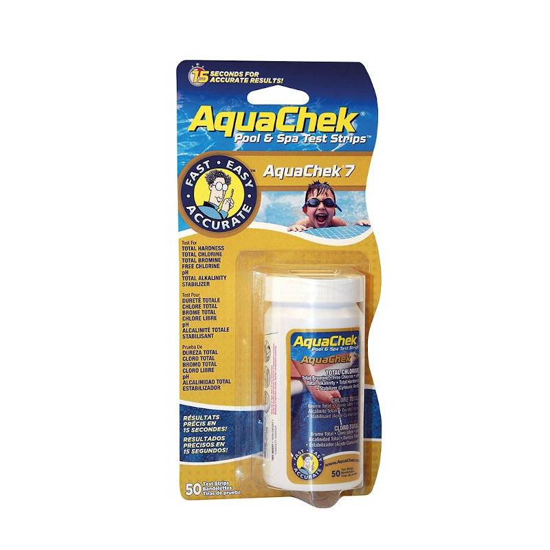 Boîte de 50 bandelettes d'analyse AquaChek 7-en-1 piscine et spa - Image 1