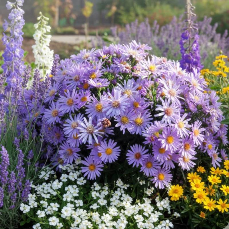 Aster d'automne Fidelio, Aster dumosus à fleurs Bleue/ - feuillage Caduc - Godet - 5/20 cm - Imagen 1