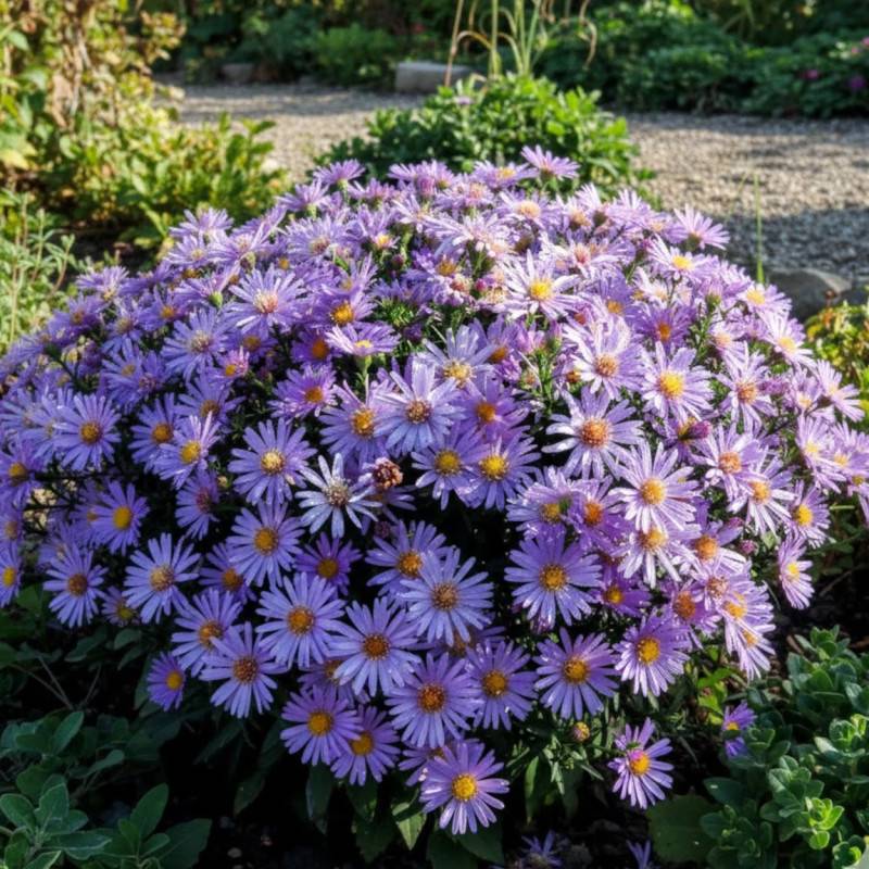 Aster d'automne Fidelio, Aster dumosus à fleurs Bleue/ - feuillage Caduc - Godet - 5/20 cm - Imagen 3