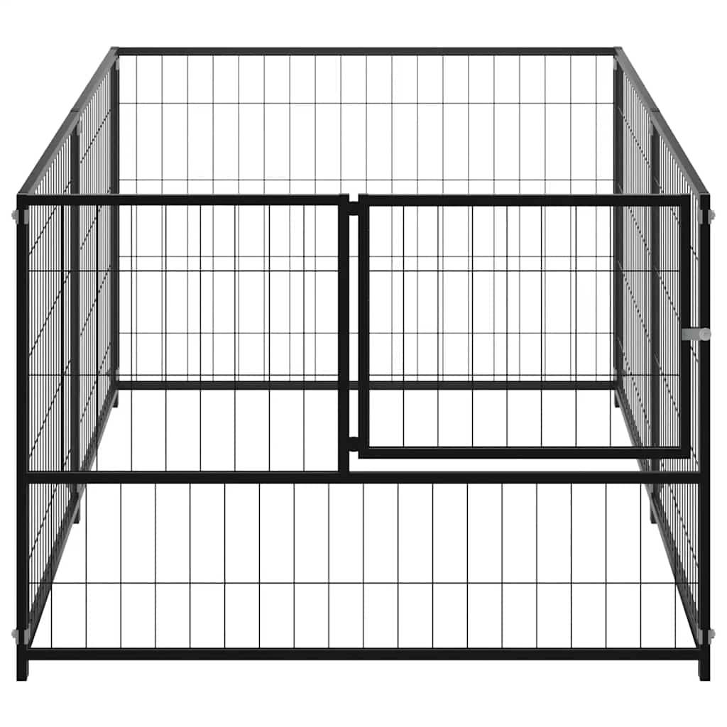 Vidaxl - Chenil Noir 200x100x70 cm Acier vidaXL 150790 - Imagen 5