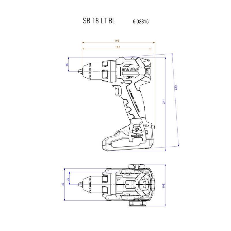Metabo - Perceuse à percussion sans fil 18V SB 18 LT BL METABO 602316890 (vendu sans batterie) Metabo - Imagen 2