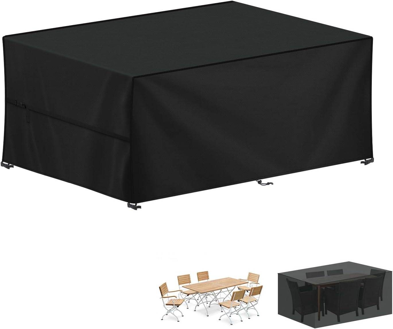 IntiMeg - Housse de protection pour meubles de jardin pour tables de jardin, 200 x 100 x 70 cm, bâche imperméable pour canapé de salon, bâche Oxford 420D - Image 1