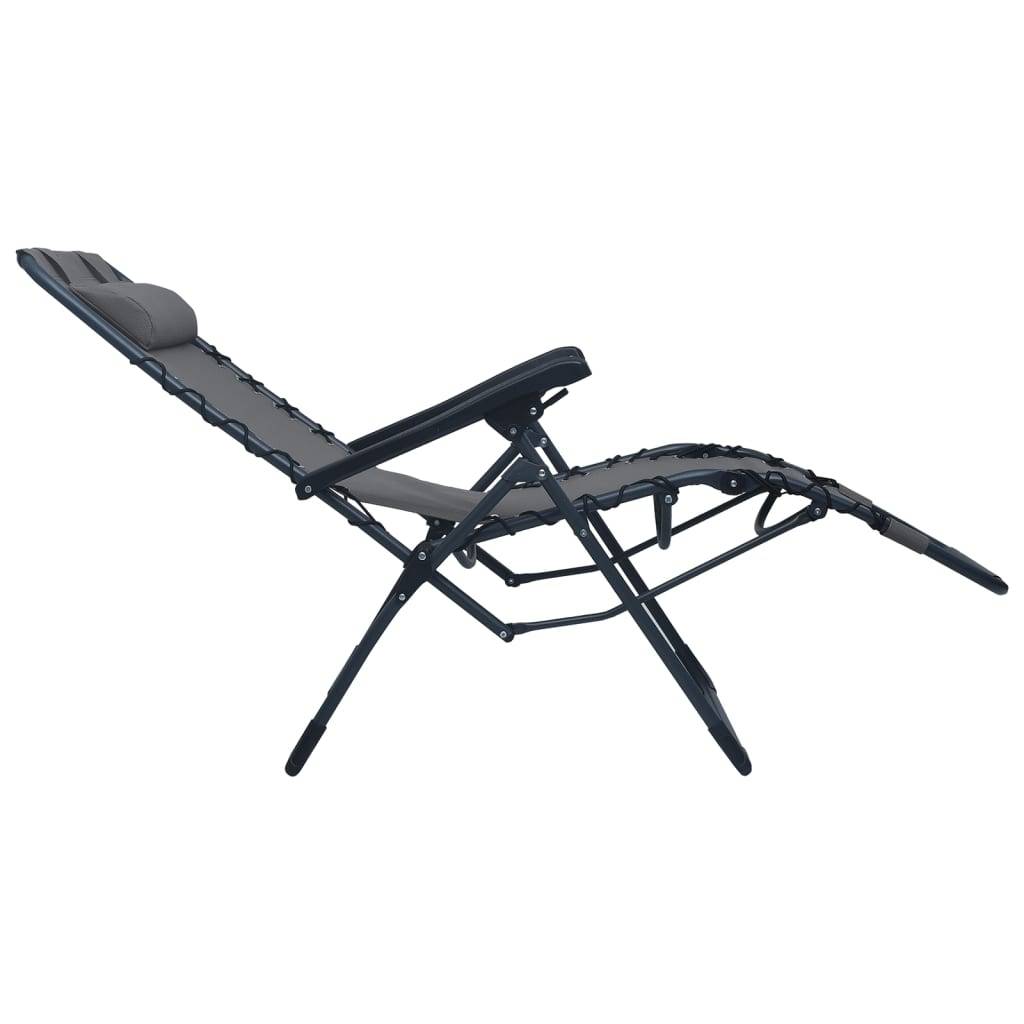 Helloshop26 - Chaises pliables de terrasse 2 pièces gris textilène - Imagen 6