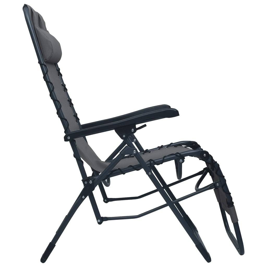 Helloshop26 - Chaises pliables de terrasse 2 pièces gris textilène - Imagen 5