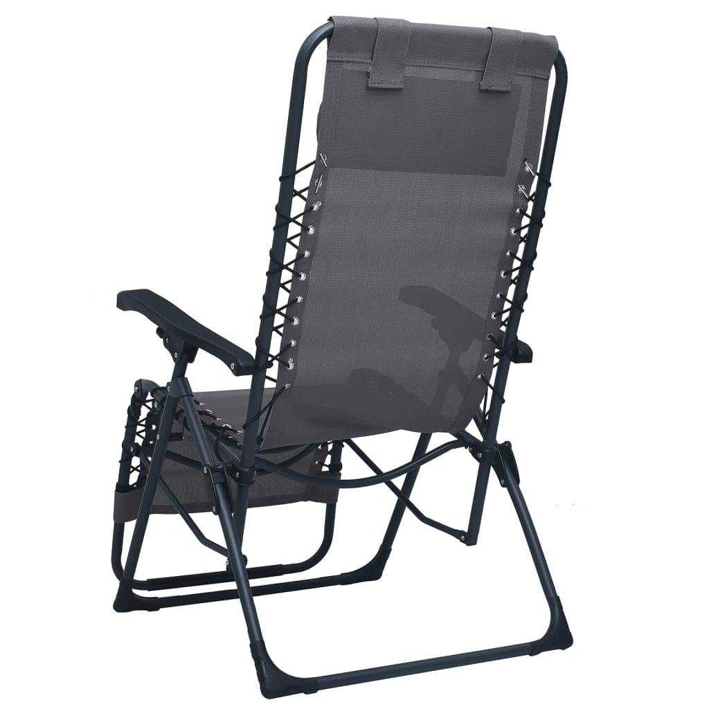 Helloshop26 - Chaises pliables de terrasse 2 pièces gris textilène - Imagen 4