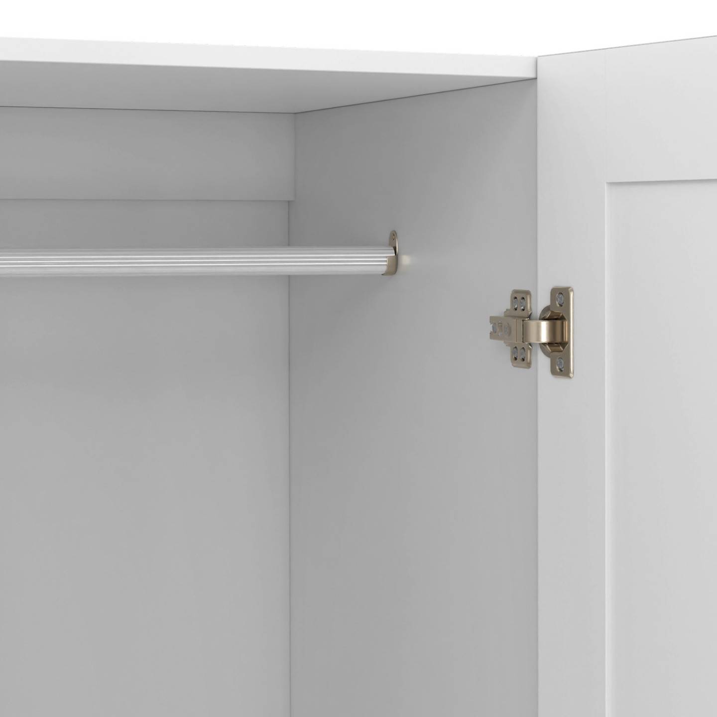 Armoire 3 portes VITO blanc penderie 120 cm avec étagères - Image 6