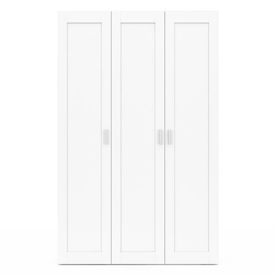 Armoire 3 portes VITO blanc penderie 120 cm avec étagères - Image 4