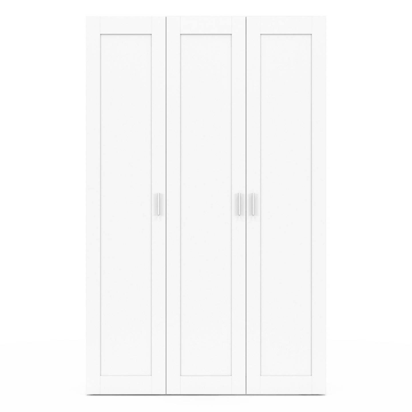 Armoire 3 portes VITO blanc penderie 120 cm avec étagères - Image 4