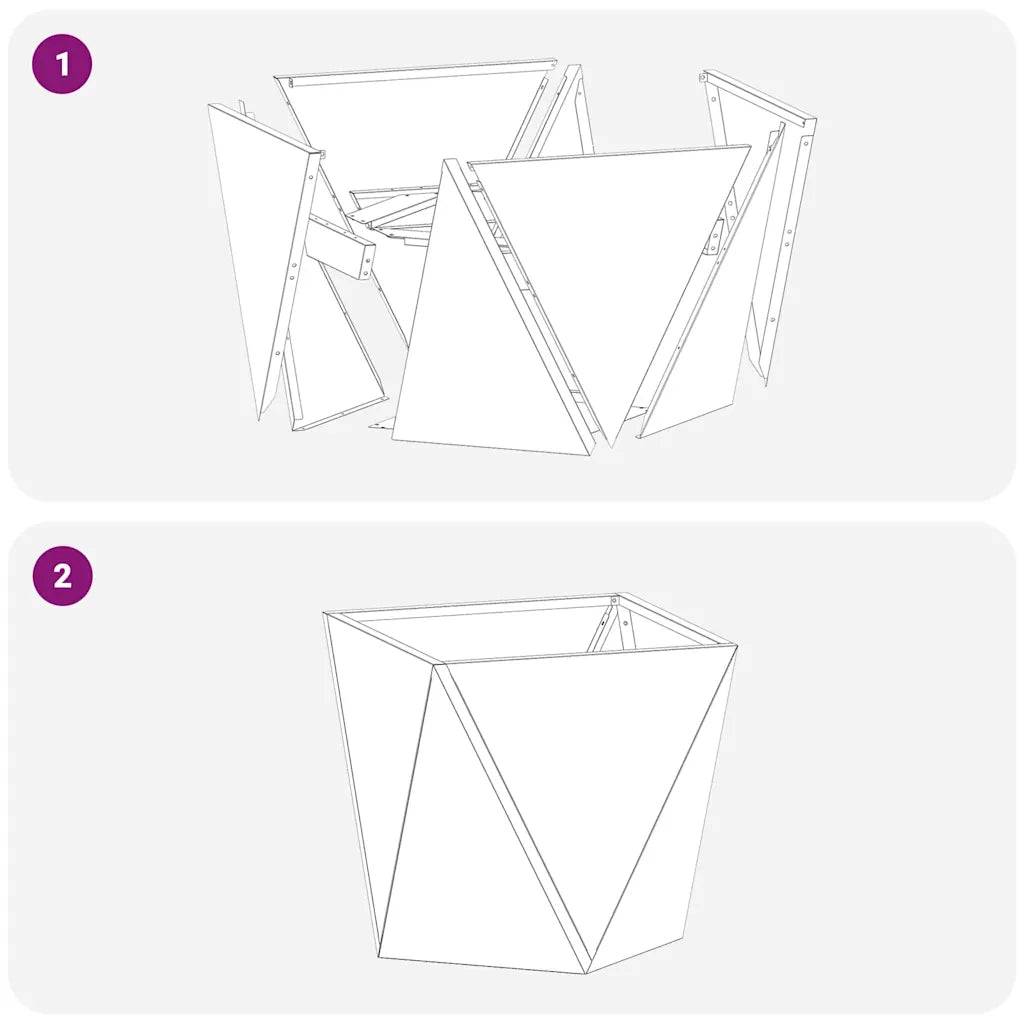 Helloshop26 - Lot de 2 jardinières modernes pour extérieur 30 x 30 x 30 cm avec design épuré en acier inoxydable argent - Image 6
