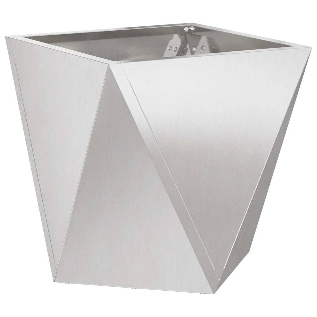 Helloshop26 - Lot de 2 jardinières modernes pour extérieur 30 x 30 x 30 cm avec design épuré en acier inoxydable argent - Image 2