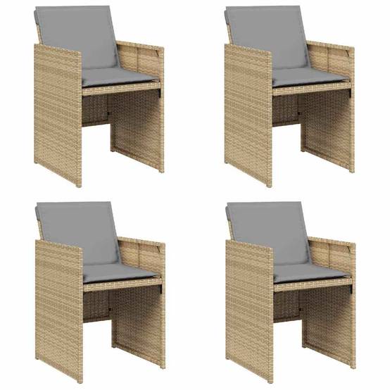 Chaises de jardin avec coussins mélange beige 50,5 x 54 x 79 cm poly rotin - PANGIVO - Image 2