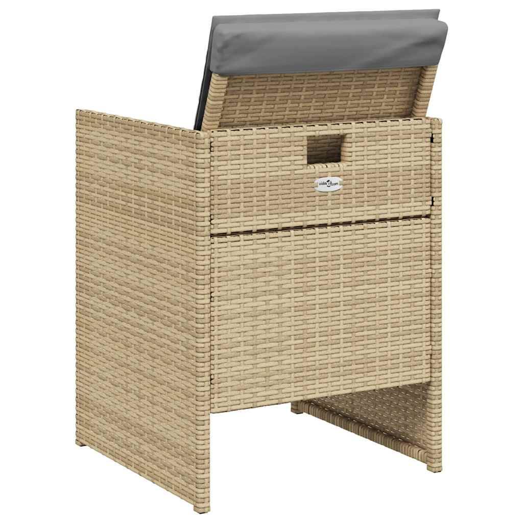Chaises de jardin avec coussins mélange beige 50,5 x 54 x 79 cm poly rotin - PANGIVO - Image 7