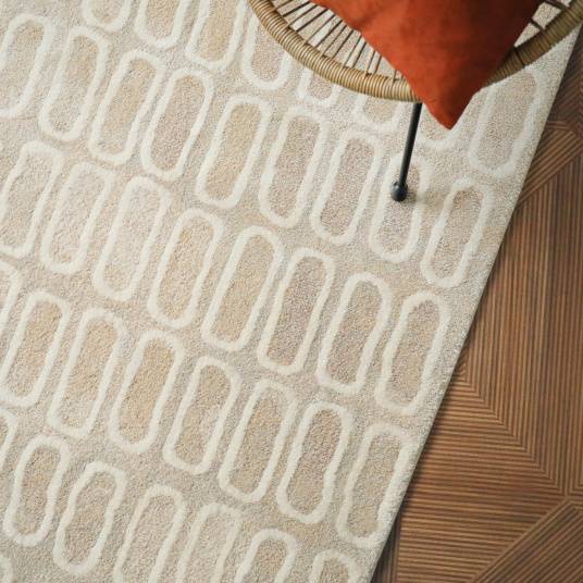 Decoweb - Tapis de salon ou chambre - Identité - Beige et écru - 160 x 230 cm - Decoweb - Image 3