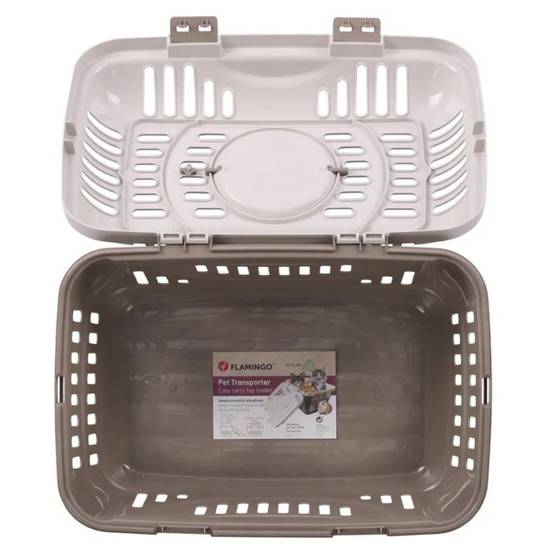 Flamingo - Cage de transport Darva taupe 48.5 x 33.5 x 33 cm animaux max 8 kg - Image 4