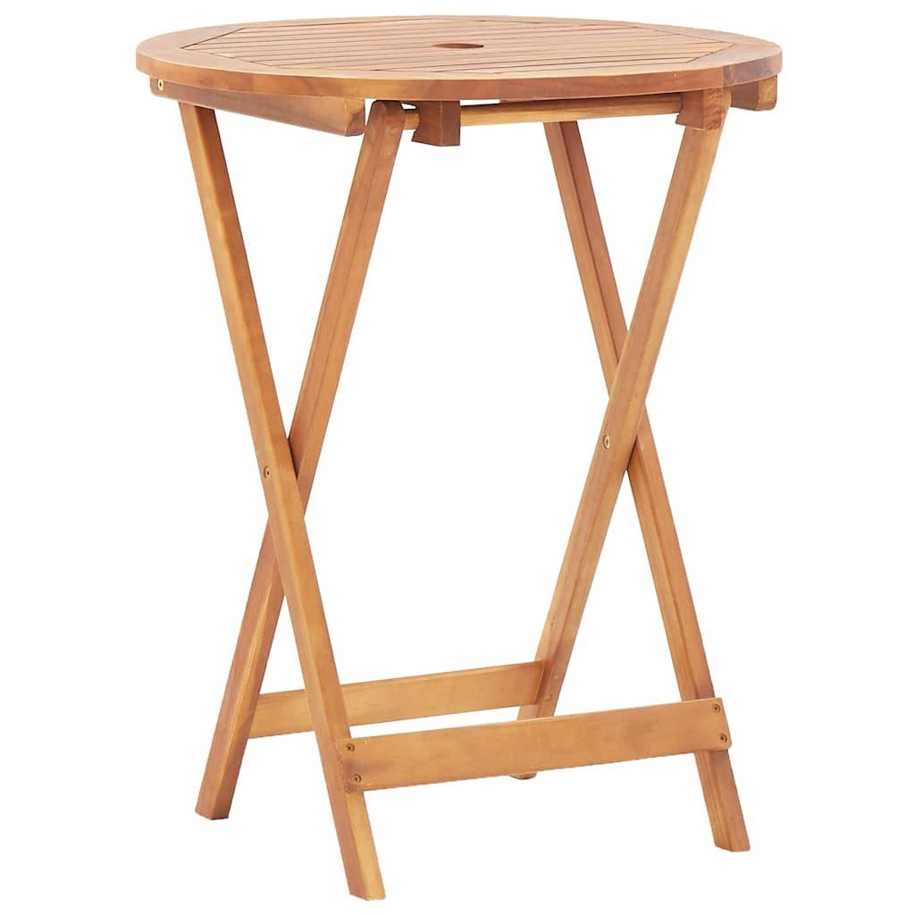 PANGIVO - Table pliable de jardin Bois d'acacia massif Naturel 60 x 75 cm - PANGIVO - Image 2
