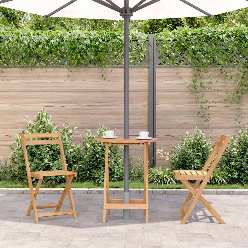 PANGIVO - Table pliable de jardin Bois d'acacia massif Naturel 60 x 75 cm - PANGIVO - Image 3