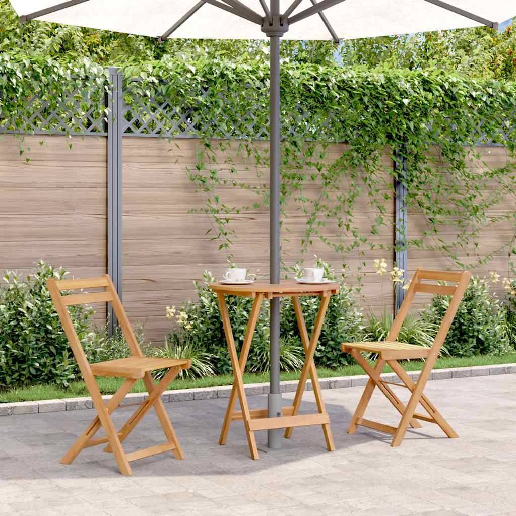 PANGIVO - Table pliable de jardin Bois d'acacia massif Naturel 60 x 75 cm - PANGIVO