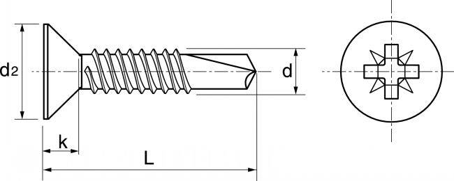 Acton - Vis autoperceuse ACTON Tête fraisée - Torx - Ø 3.9 X 16 mm - Boite de 200 - 624363,9X16 - Imagen 2
