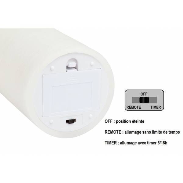 Lotti - Bougie LED à piles cire véritable Blanche Flamme vacillante H10cm Timer Blanc chaud Lotti - Imagen 5