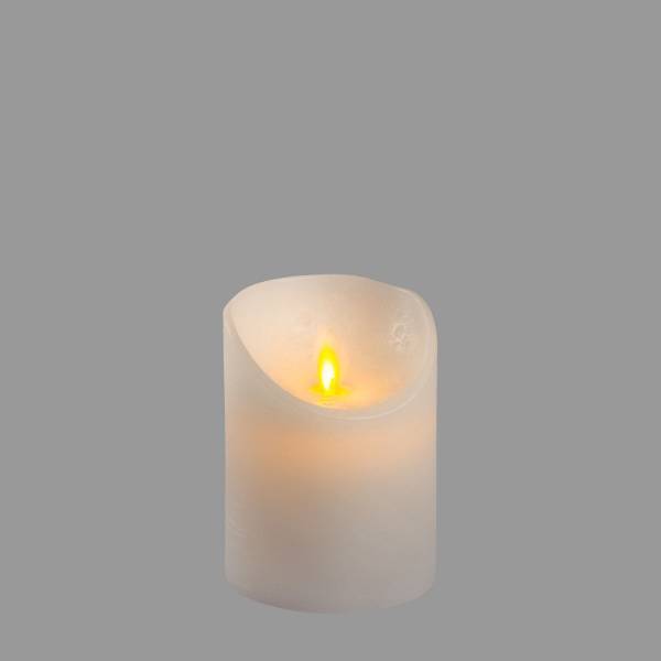Lotti - Bougie LED à piles cire véritable Blanche Flamme vacillante H10cm Timer Blanc chaud Lotti - Imagen 1