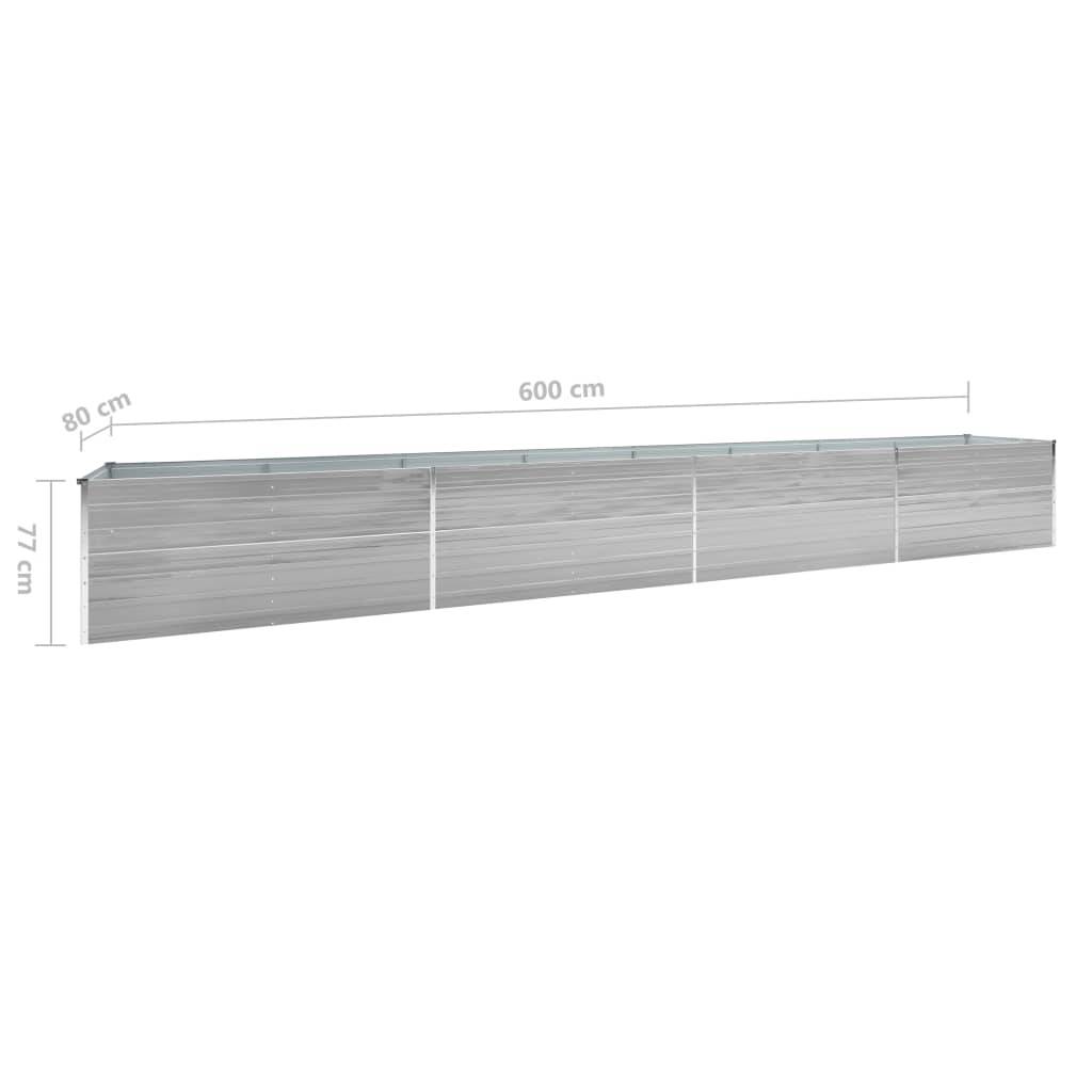 Helloshop26 - Jardinière lit surélevé plantes fleurs jardin acier galvanisé 600 x 80 x 77 cm gris - Imagen 5