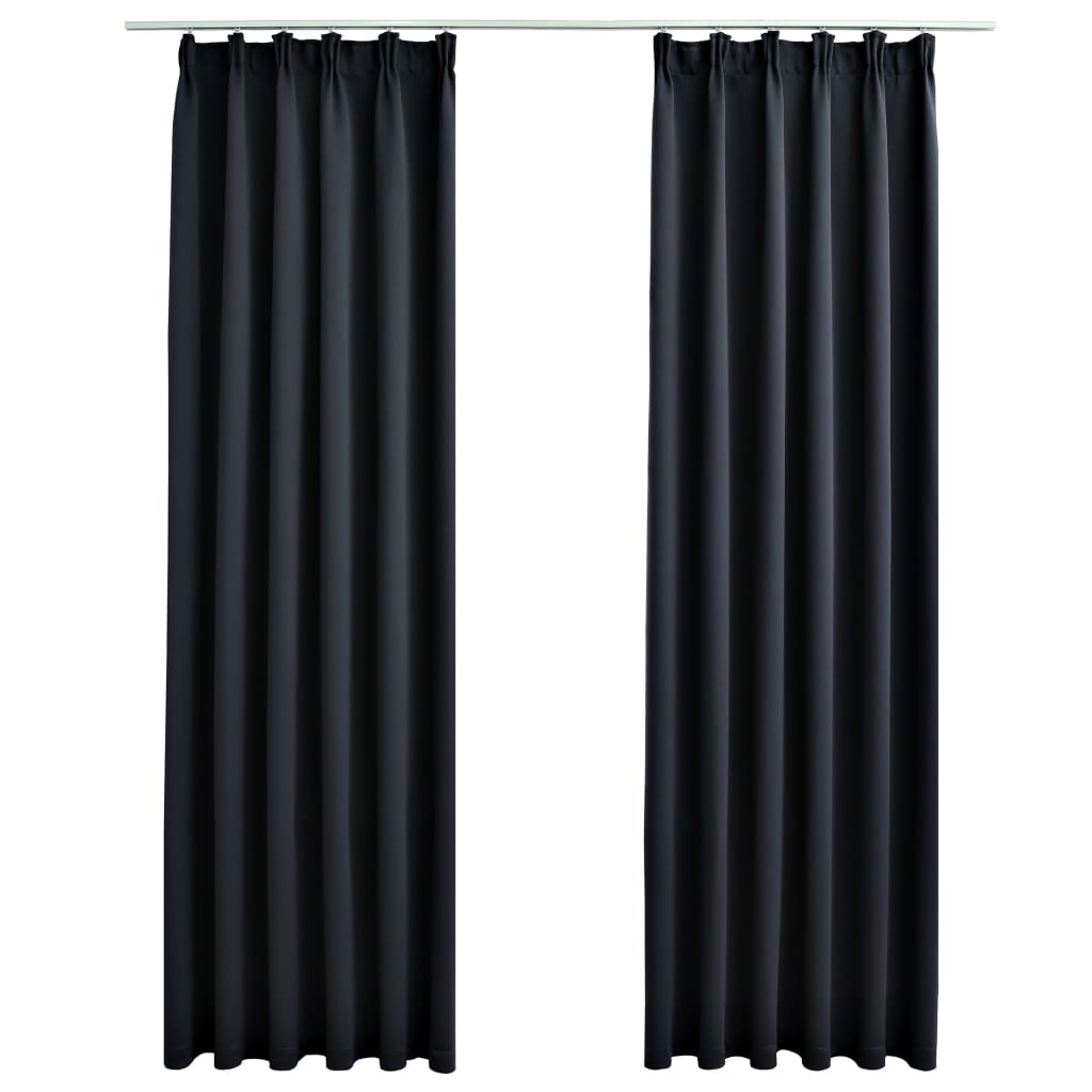 Vidaxl - Rideaux occultants avec crochets 2 pcs Anthracite 140x225 cm - vidaXL - Imagen 1