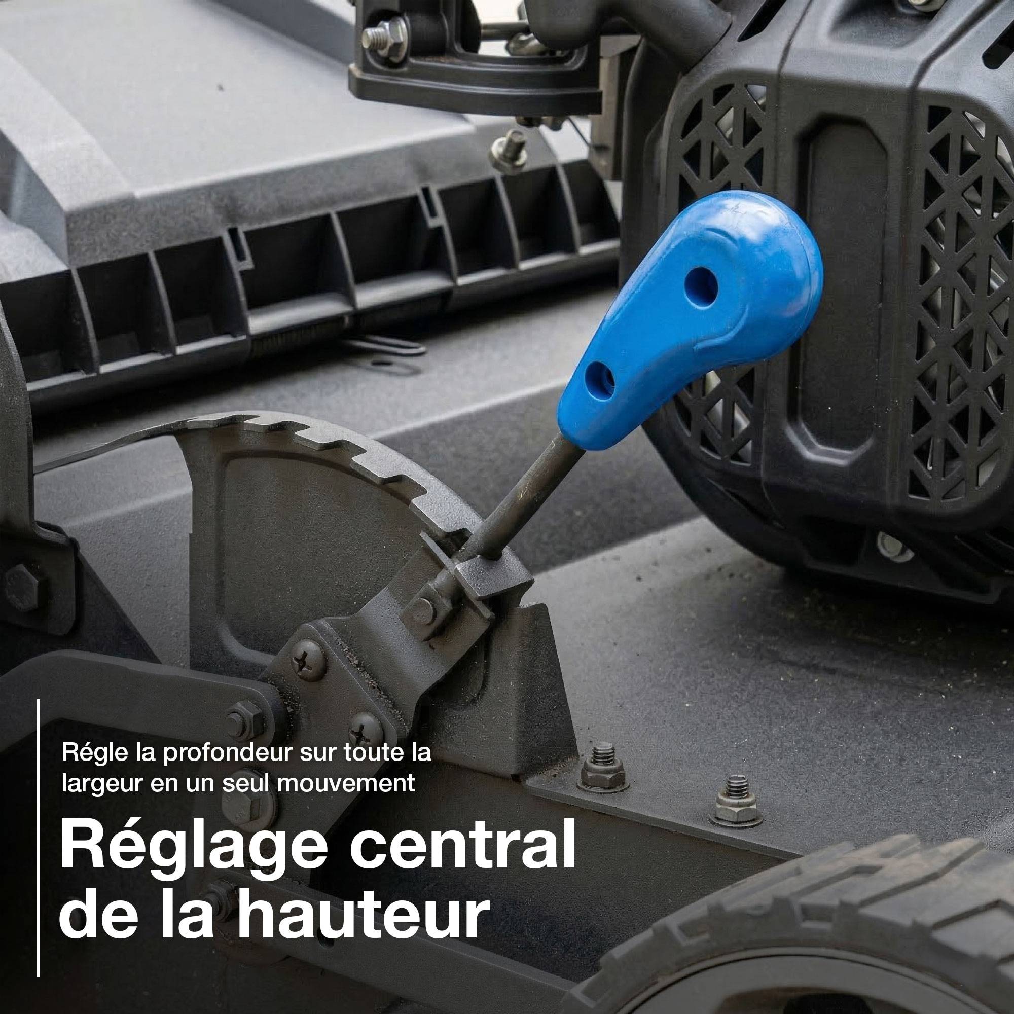 Scarificateur Aérateur Thermique 44 cm 223 cm3 7,5 CV - 6 Hauteurs, Bac 45 L HYSC225X Hyundai - Image 8