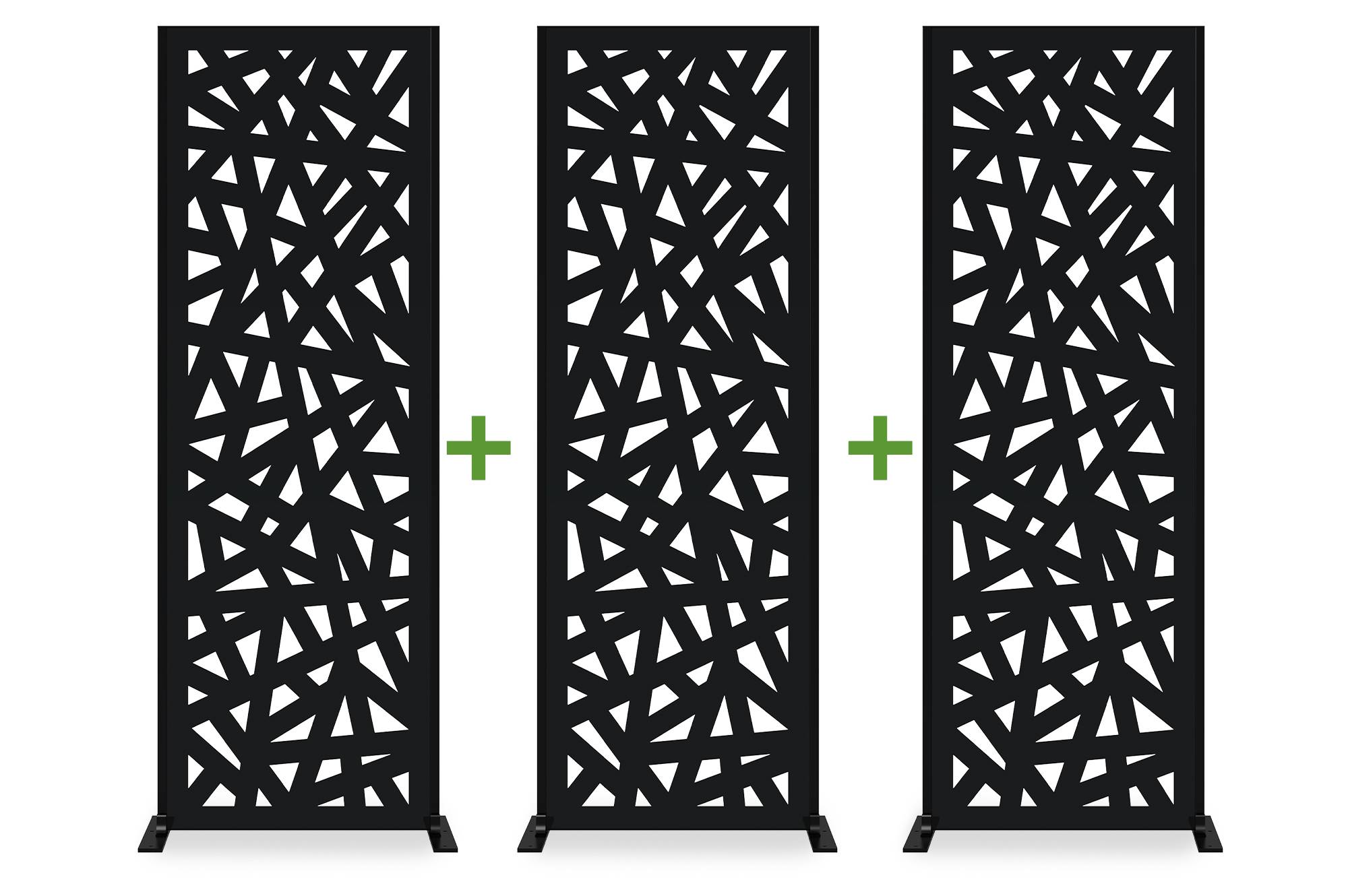 CASANOOV - Casanoov Lot de 3 panneaux décoratifs RUIVO noir H.160 cm motif intégral - Image 1