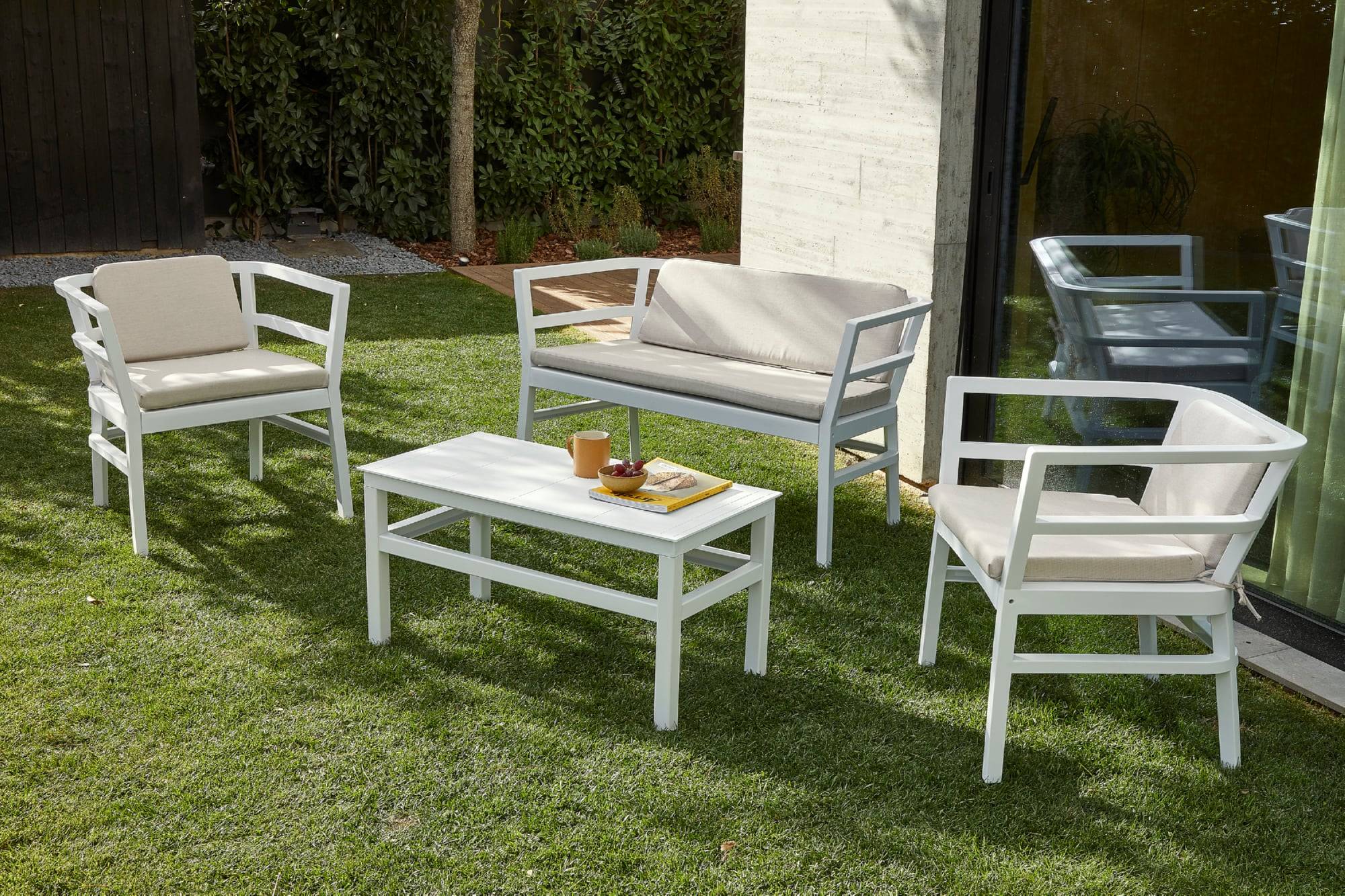 Resol - Fauteuils canapé et table Click-Clack Resol plastique blanc (Lot de 2+1+1) - Image 3