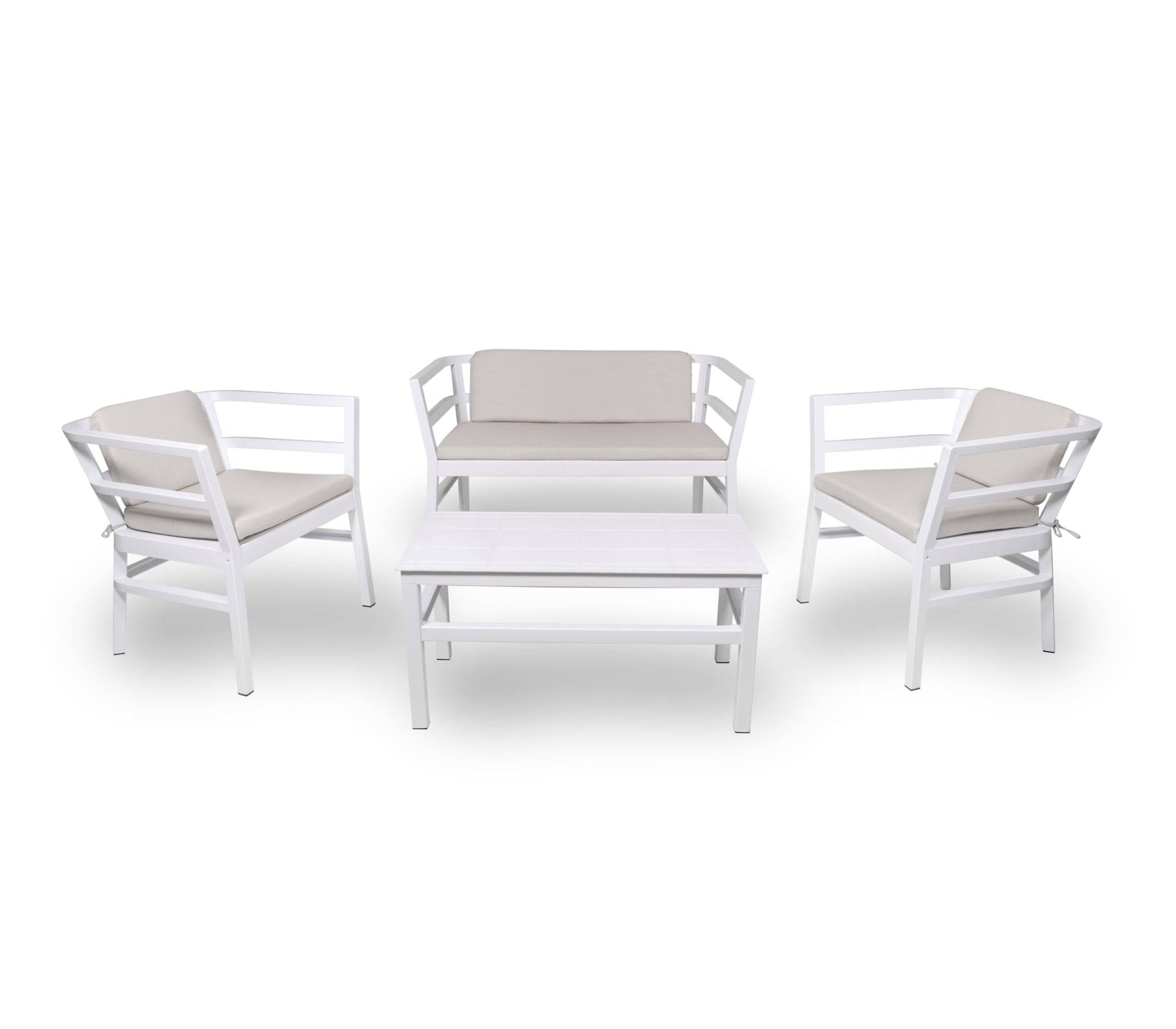 Resol - Fauteuils canapé et table Click-Clack Resol plastique blanc (Lot de 2+1+1) - Image 1
