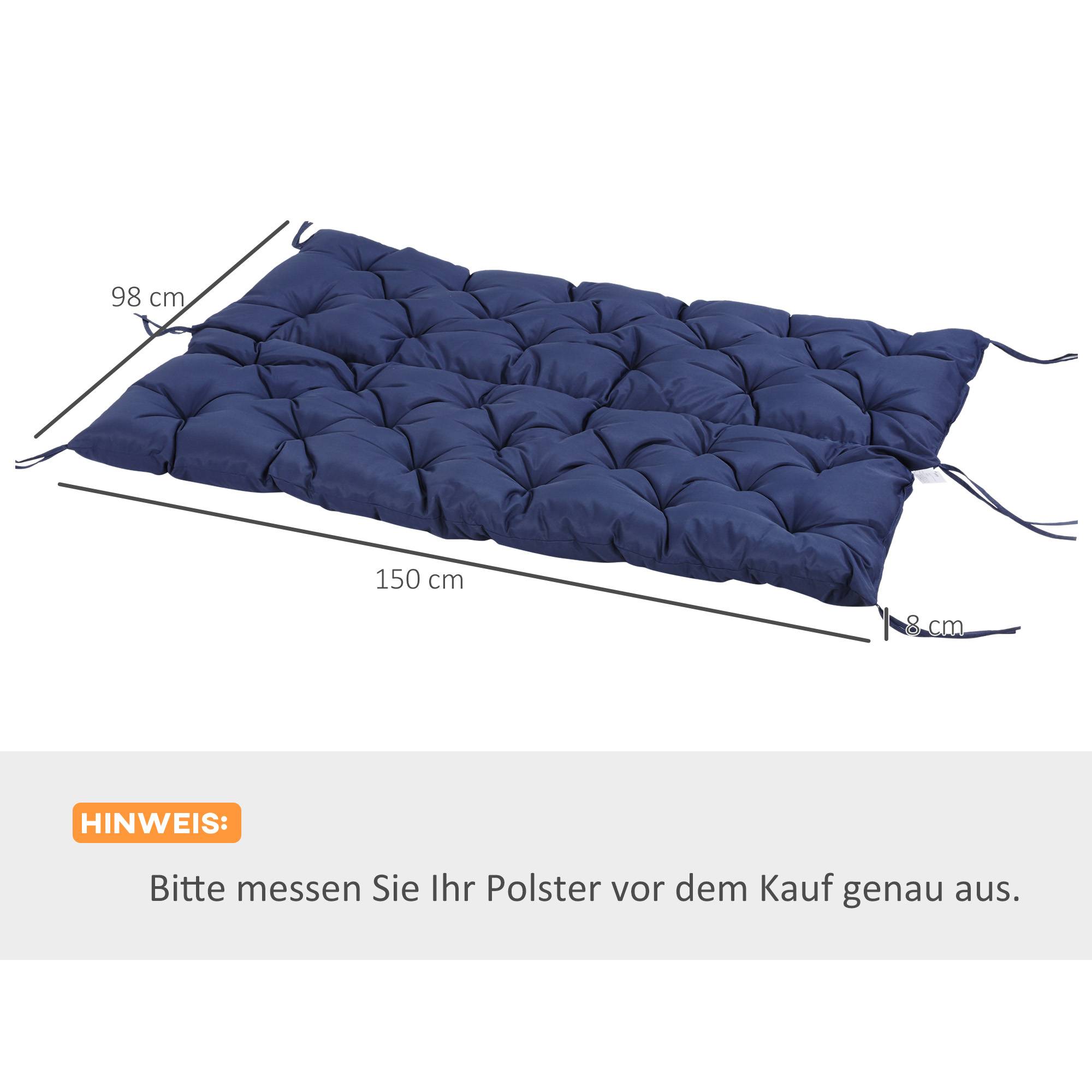 PANGIVO - Coussin de banc 3 places en polyester bleu, 150 x 98 x 8 cm - PANGIVO - Image 3
