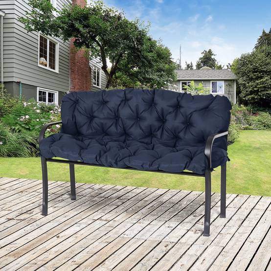 PANGIVO - Coussin de banc 3 places en polyester bleu, 150 x 98 x 8 cm - PANGIVO - Image 2
