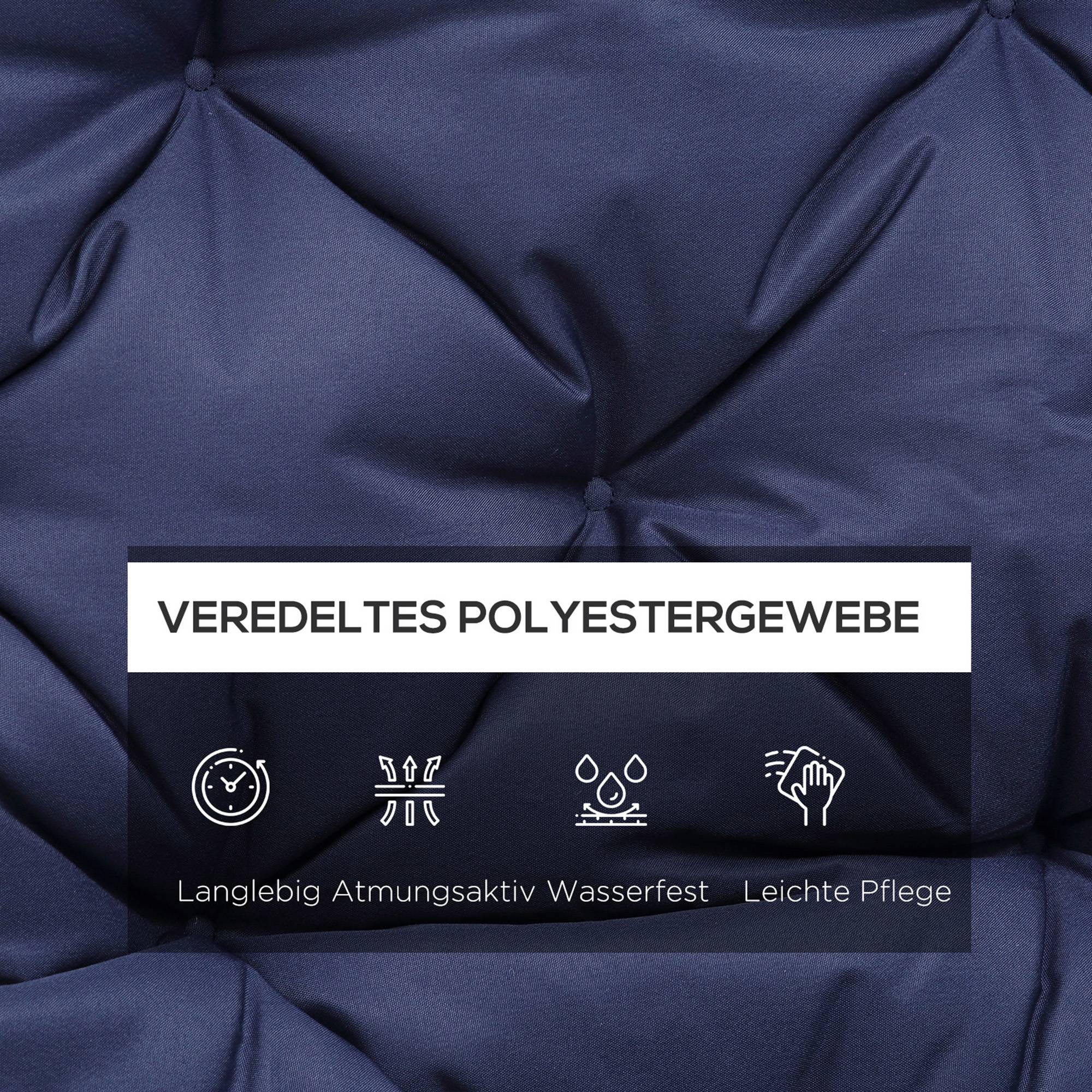 PANGIVO - Coussin de banc 3 places en polyester bleu, 150 x 98 x 8 cm - PANGIVO - Image 4