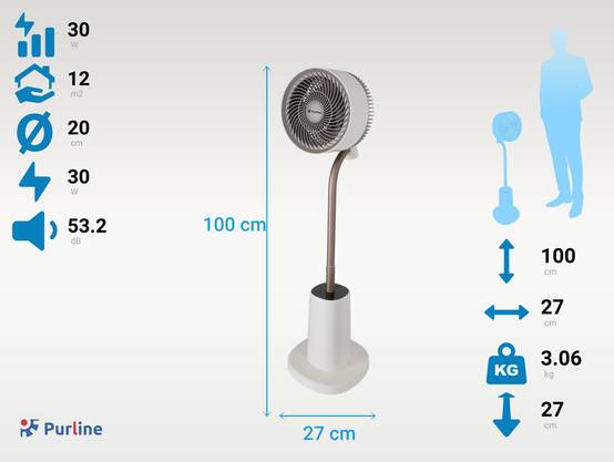 Ventilateur de sol DC avec lumière ambiante - Purline - Image 3