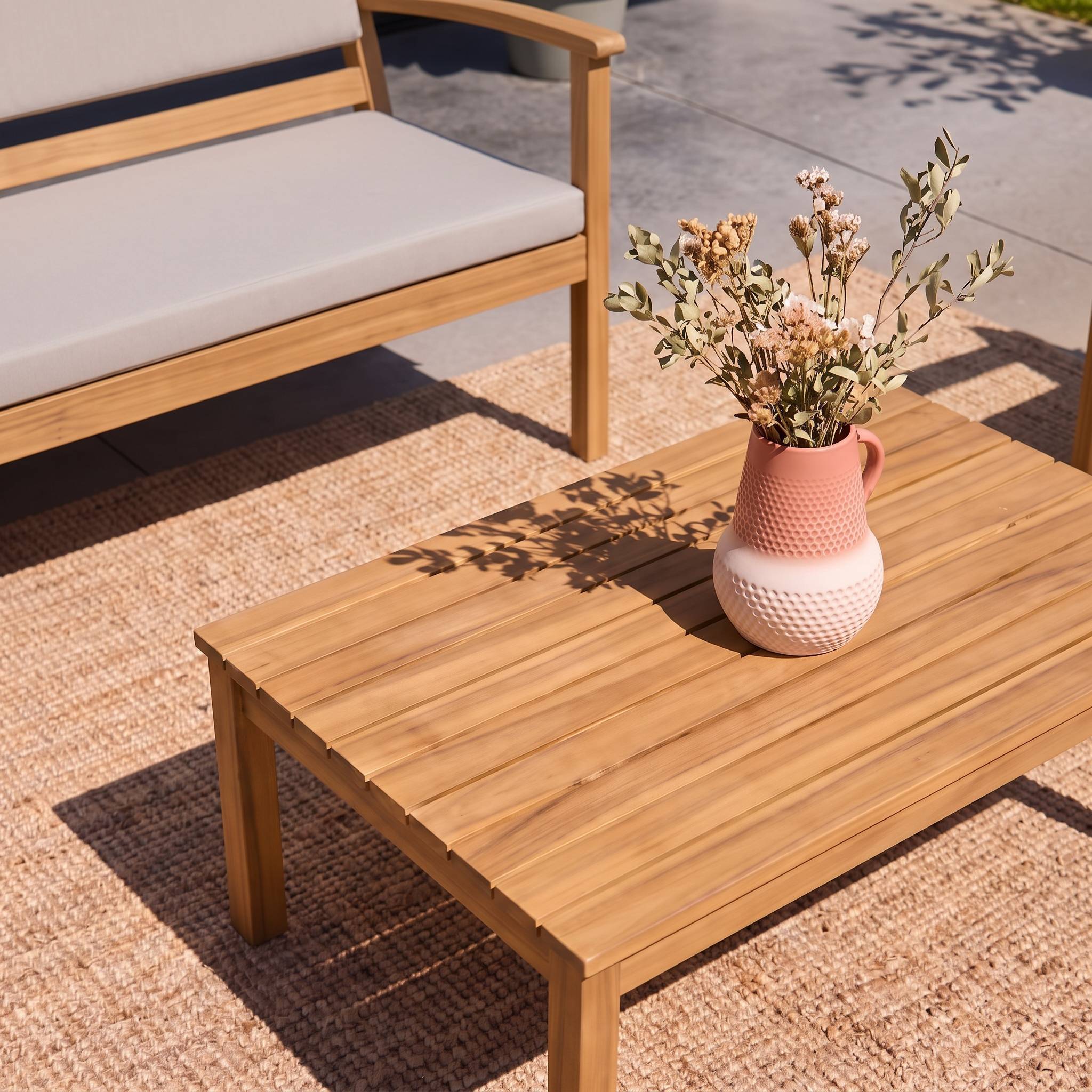 sweeek - Salon de jardin bois d'acacia 4 places marron - Komoda | sweeek - Image 5
