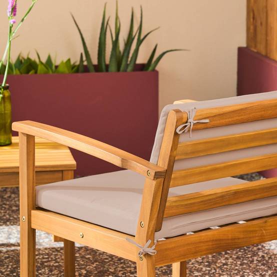 sweeek - Salon de jardin bois d'acacia 4 places marron - Komoda | sweeek - Image 6