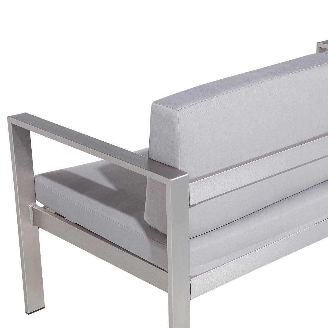 Beliani - Banc, 2 Personnes Aluminium Gris clair SALERNO - Beliani - Imagen 7