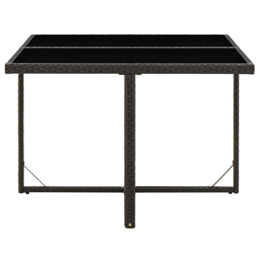 PANGIVO - Table de jardin résine tressée verre noir 109 x 107 x 74 cm - PANGIVO - Image 3