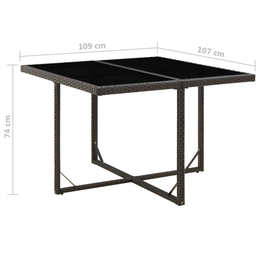 PANGIVO - Table de jardin résine tressée verre noir 109 x 107 x 74 cm - PANGIVO - Image 5