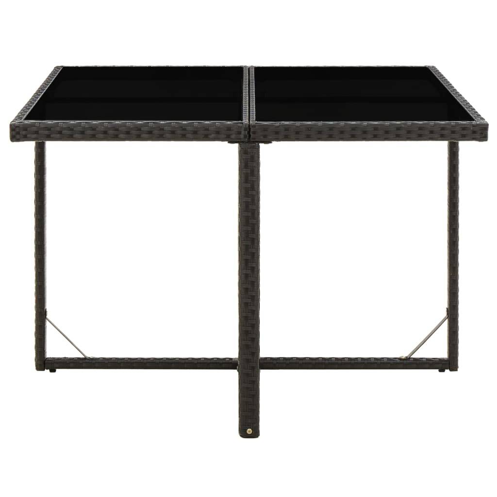 PANGIVO - Table de jardin résine tressée verre noir 109 x 107 x 74 cm - PANGIVO - Image 2
